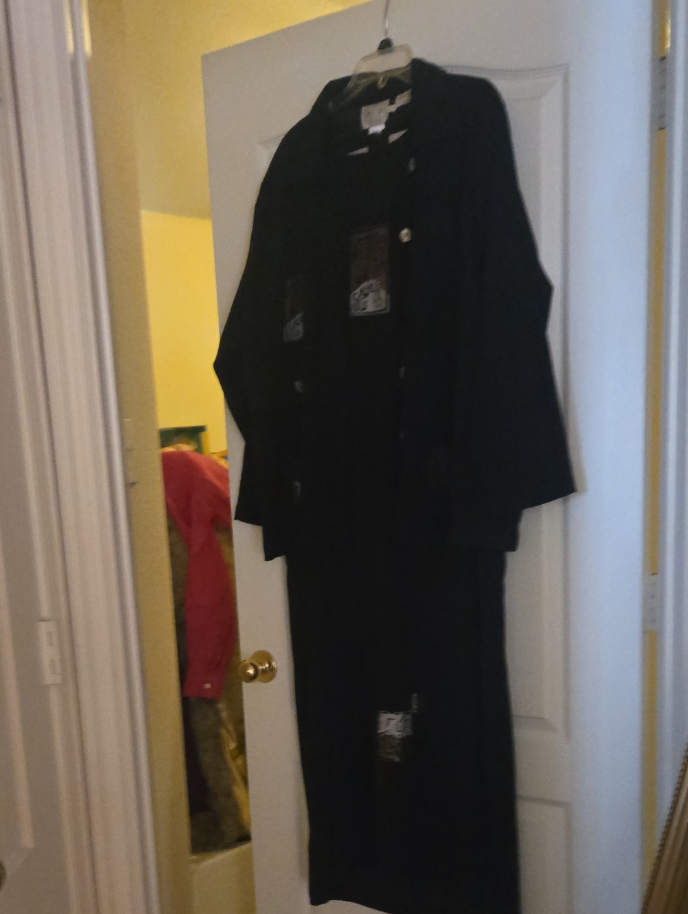 Black Maxi Dress with Button-Front Jacket - Women